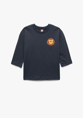 KOTON Lacivert Erkek Çocuk Uzun Kol T-Shirt