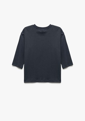 KOTON Lacivert Erkek Çocuk Uzun Kol T-Shirt