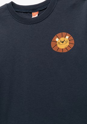 KOTON Lacivert Erkek Çocuk Uzun Kol T-Shirt