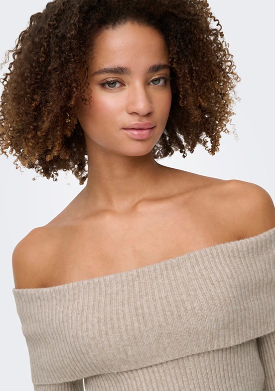 ONLY Bej Kadın Slim Kazak