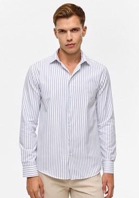 SÜVARİ - GM2025500491 Erkek Lacivert Slim Gömlek