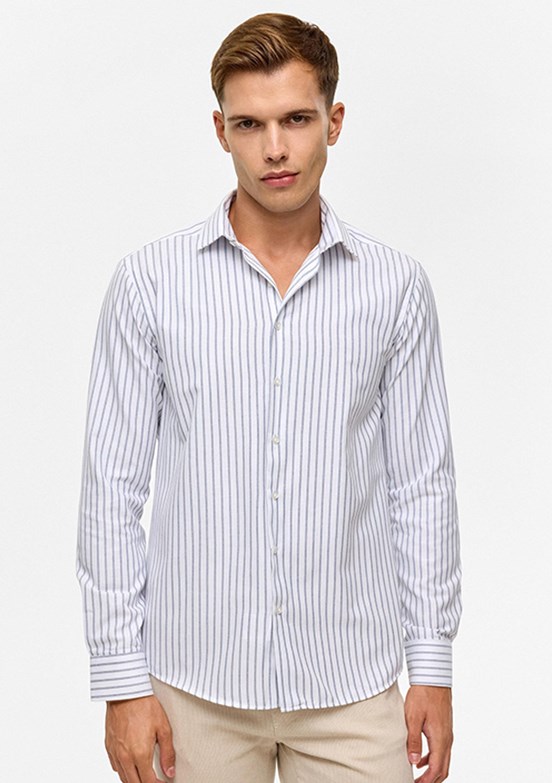 SÜVARİ - GM2025500491 Erkek Lacivert Slim Gömlek
