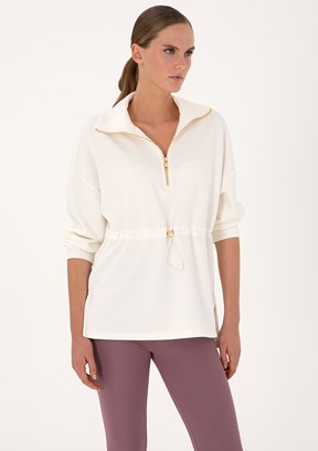 PİERRE CARDİN Kadın Beyaz Cropped Sweatshirt