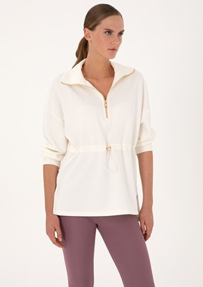 PİERRE CARDİN Kadın Beyaz Cropped Sweatshirt