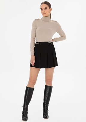 PİERRE CARDİN Siyah Kadın Oversize Etek