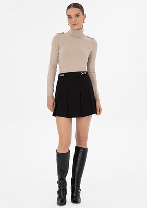 PİERRE CARDİN Siyah Kadın Oversize Etek