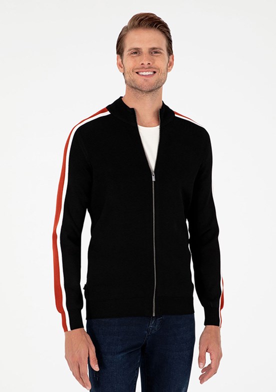 PİERRE CARDİN Siyah Erkek Slim Hırka