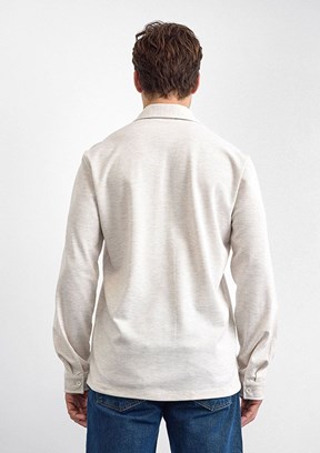 BACKANDBOND Bej Erkek Örme Gömlek