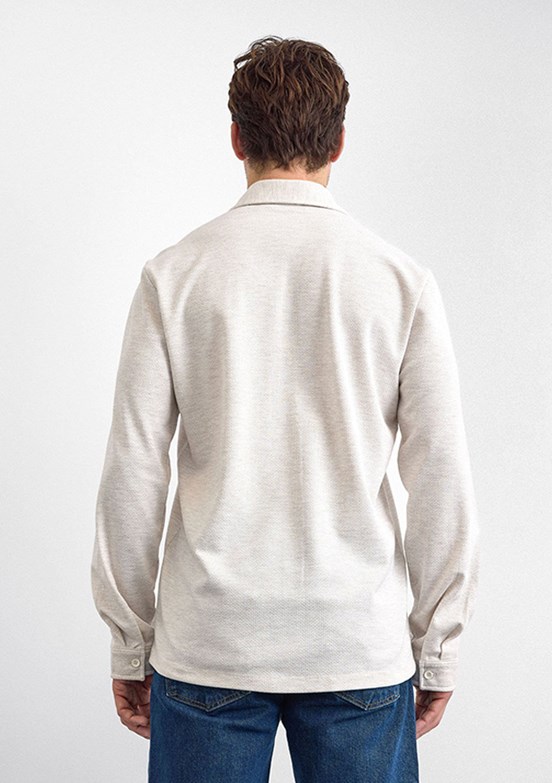 BACKANDBOND Bej Erkek Örme Gömlek