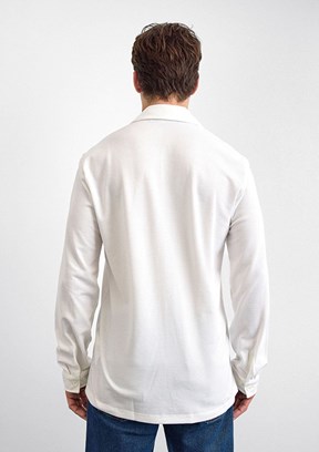 BACKANDBOND Beyaz Erkek Örme Gömlek