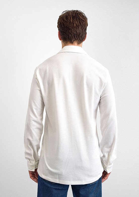 BACKANDBOND Beyaz Erkek Örme Gömlek