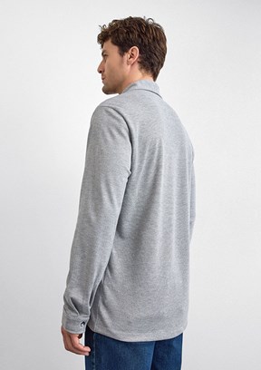 BACKANDBOND Gri Erkek Örme Gömlek