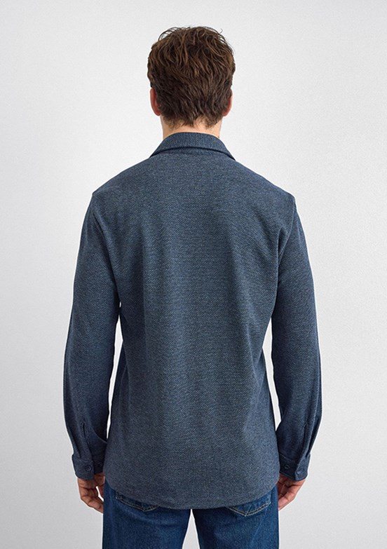 BACKANDBOND Lacivert Erkek Örme Gömlek