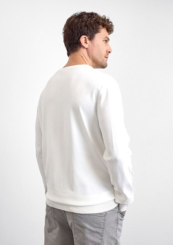 BACKANDBOND Beyaz Erkek Triko Kazak