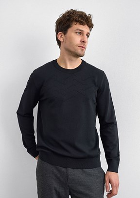 BACKANDBOND Siyah Erkek Triko Kazak