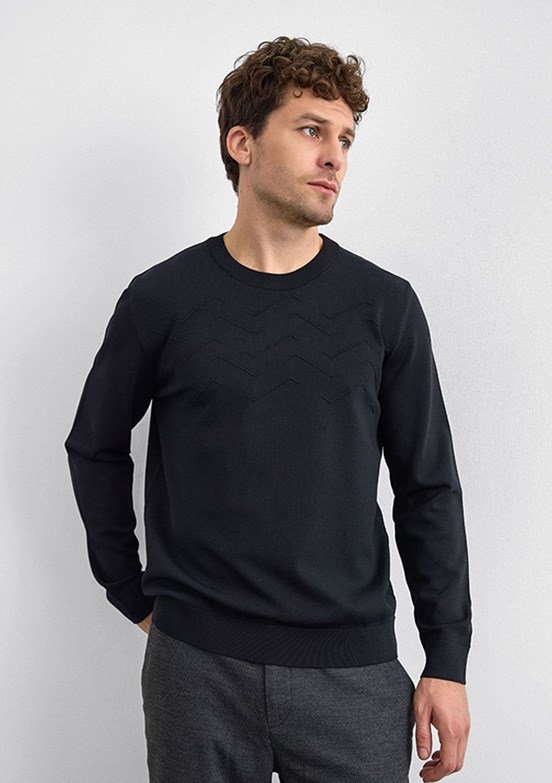 BACKANDBOND Siyah Erkek Triko Kazak