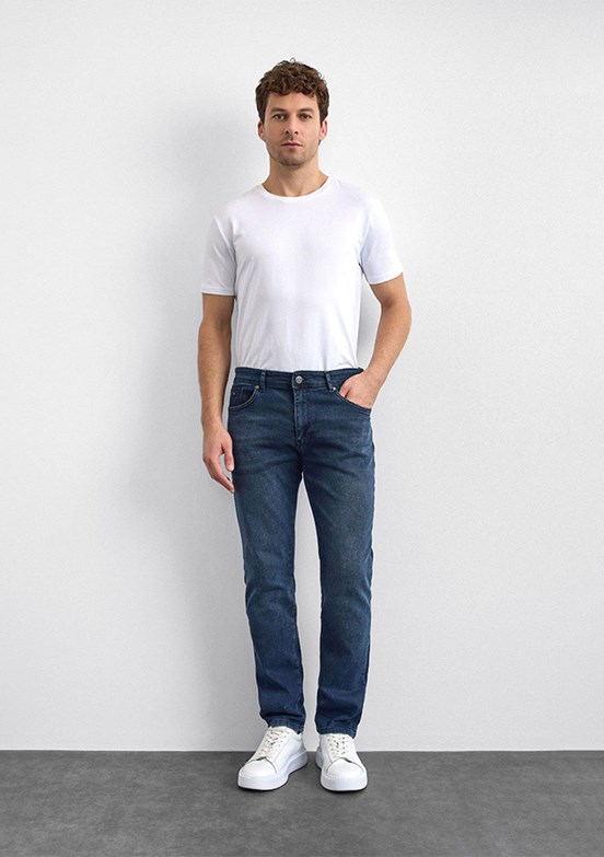 BACKANDBOND - B35W35003 Erkek Lacivert Normal Bel Jean Pantolon