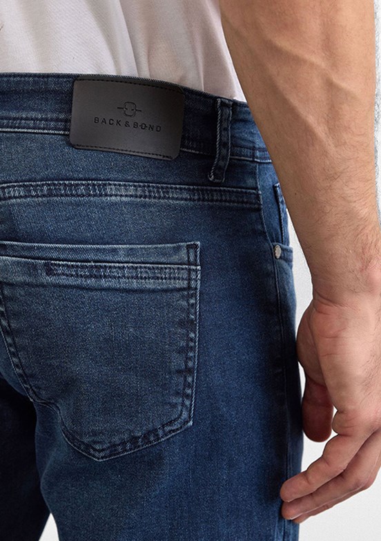 BACKANDBOND - B35W35003 Erkek Lacivert Normal Bel Jean Pantolon