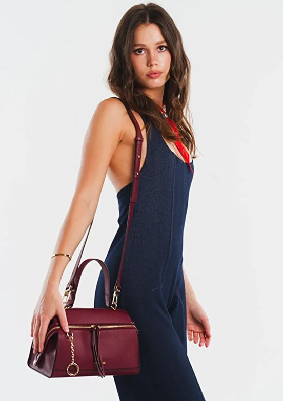 US POLO ASSN Bordo Kadın Çapraz Çanta