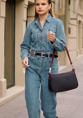 US POLO ASSN Bordo-Lacivert Kadın Çapraz Çanta