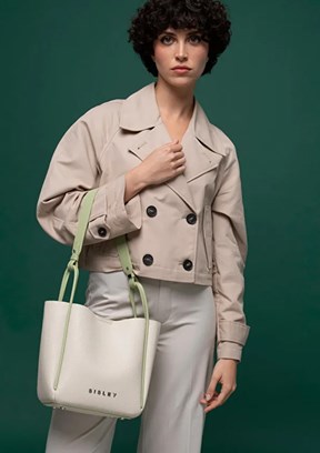 SISLEY Bej-Yeşil Kadın Kol Çantası