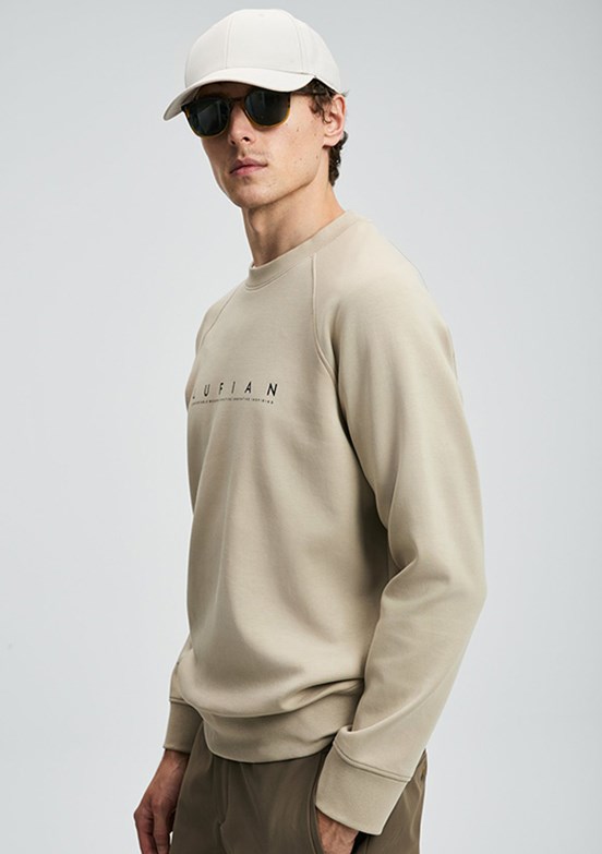 LUFİAN Bej Erkek Basic Sweatshirt