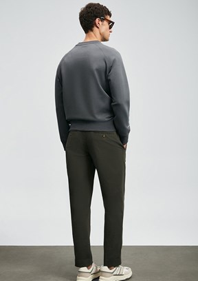 LUFIAN Gri Erkek Basic Sweatshirt