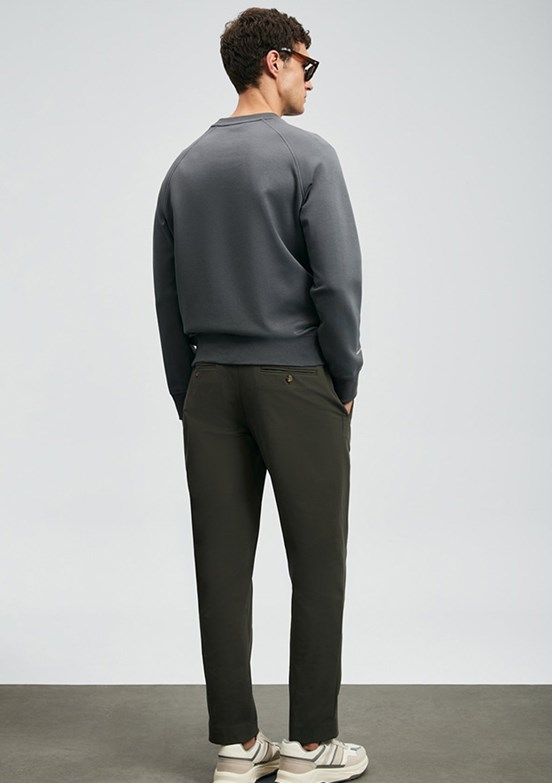 LUFIAN Gri Erkek Basic Sweatshirt