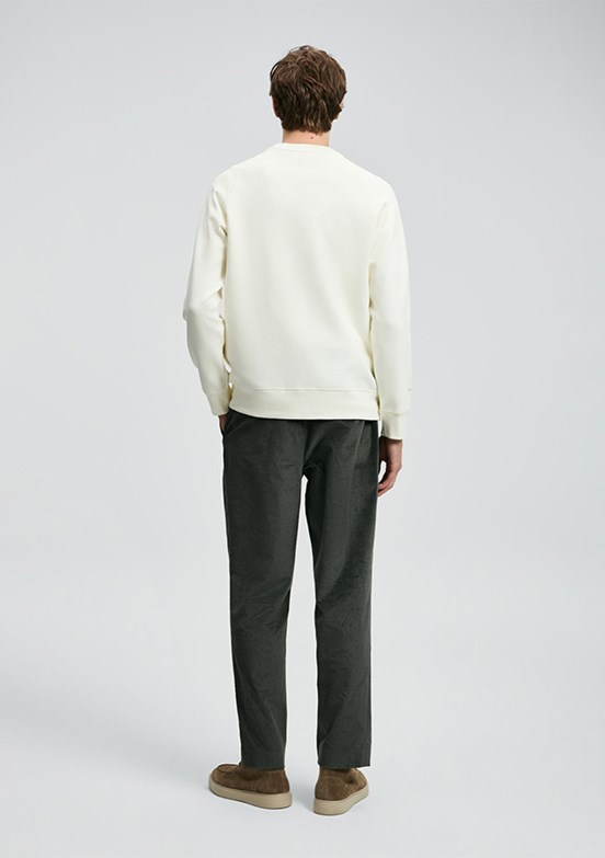 LUFİAN Beyaz Erkek Basic Sweatshirt