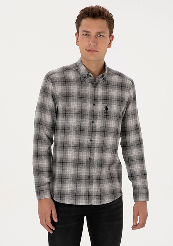 US POLO ASSN Siyah Erkek Uzun Kol Gömlek