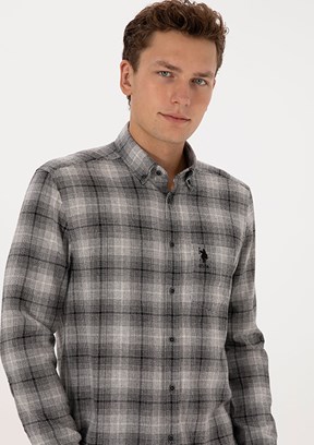 US POLO ASSN Siyah Erkek Uzun Kol Gömlek