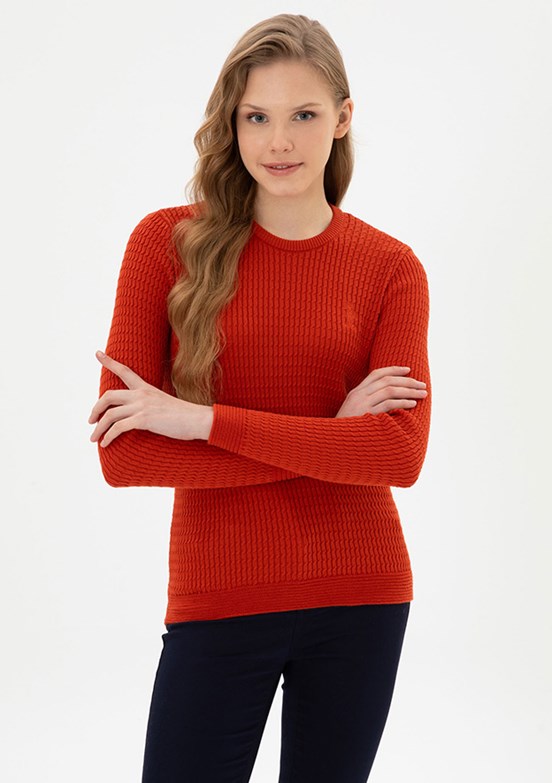 US POLO ASSN Turuncu Kadın Basic Kazak