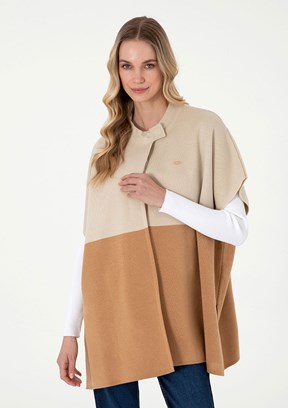 US POLO ASSN Bej Kadın Panço Hırka