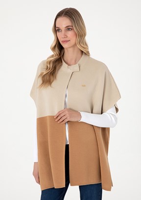 US POLO ASSN Bej Kadın Panço Hırka