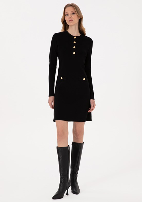 PİERRE CARDİN Siyah Kadın Triko Elbise