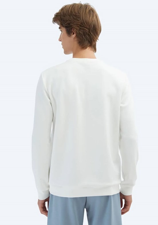 KİP Beyaz Erkek Örme Sweatshirt