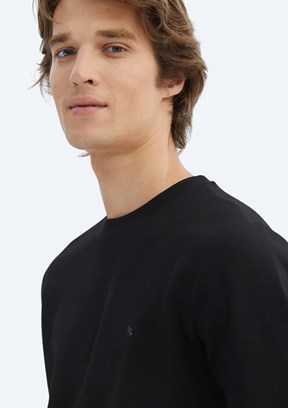 KİP Siyah Erkek Örme Sweatshirt