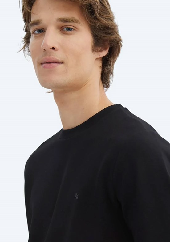 KİP Siyah Erkek Örme Sweatshirt
