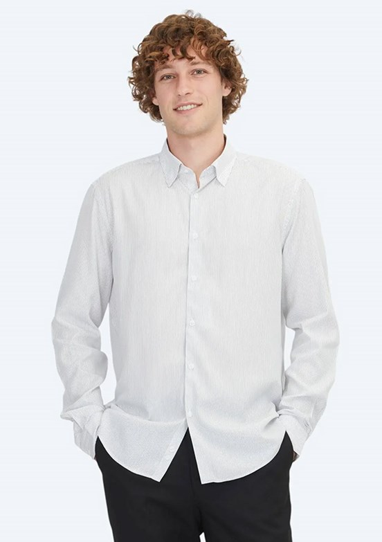 KİP Beyaz Erkek Çizgili Gömlek