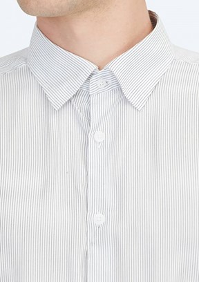 KİP Beyaz Erkek Çizgili Gömlek