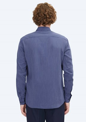 KİP Lacivert Erkek Çizgili Gömlek