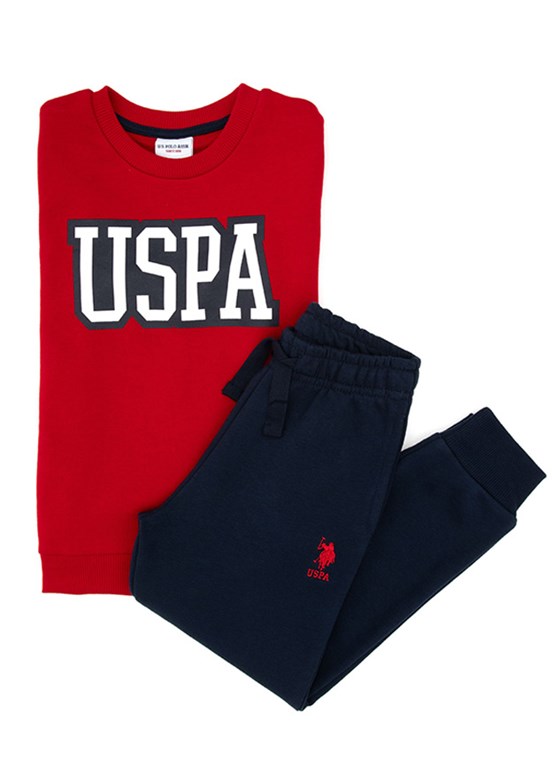 US POLO ASSN Kırmızı Erkek Çocuk Eşofman Takımı