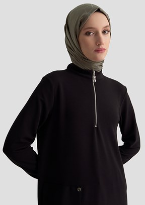 ARMİNE Siyah Kadın Tunik Gömlek