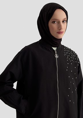 ARMİNE Siyah Kadın Desenli Ceket