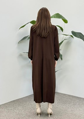 ARMİNE Kahverengi Kadın Uzun Elbise
