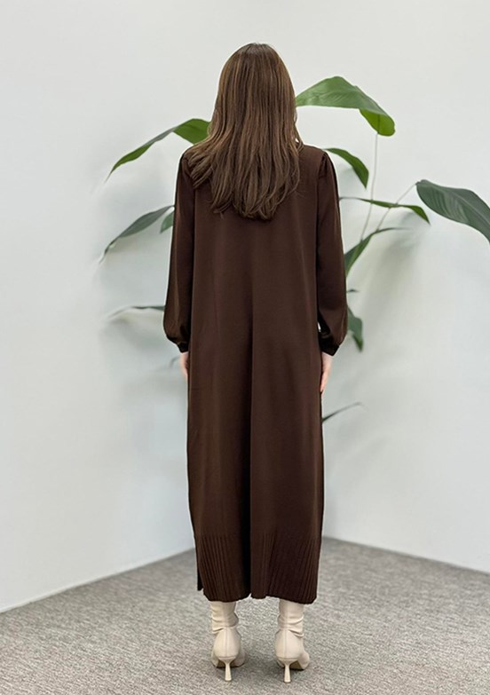 ARMİNE Kahverengi Kadın Uzun Elbise