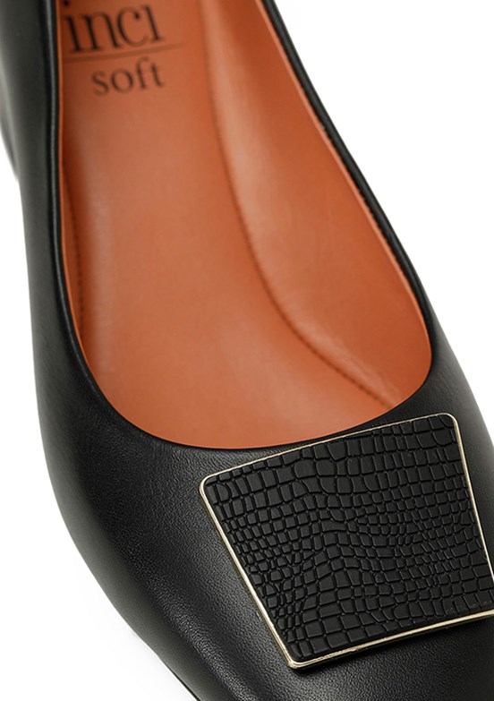 İNCİ Siyah Kadın Topuklu Ayakkabı