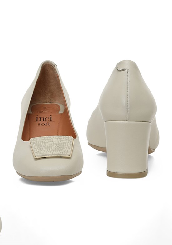 İNCİ Bej Kadın Topuklu Ayakkabı
