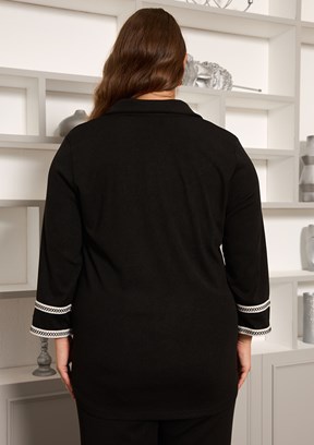 RMG Lacivert Kadın Örme Bluz