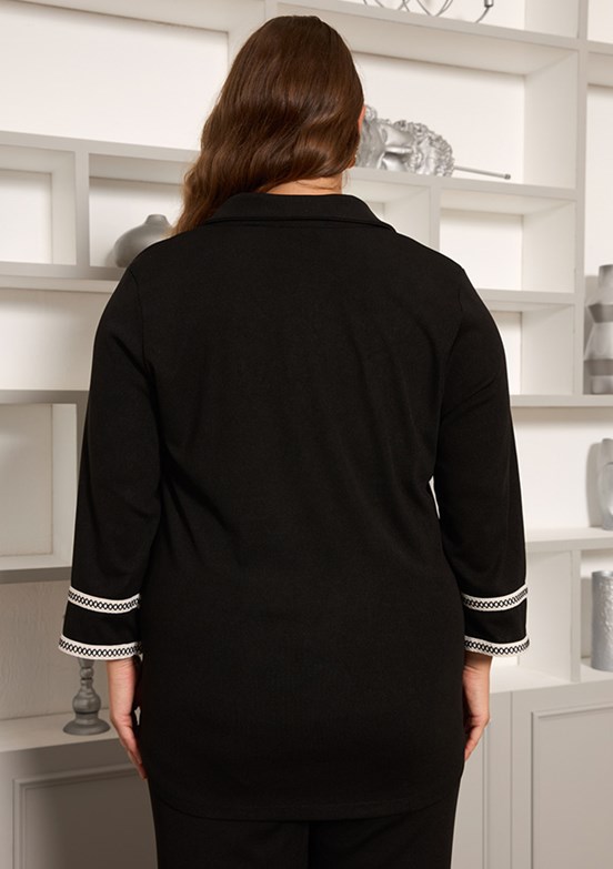 RMG Lacivert Kadın Örme Bluz